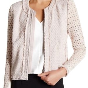 Rebecca Taylor Pink Tweed Jacket With Dot Punch
